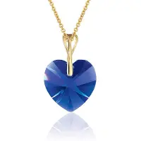 Montebello Ketting Pim HG557 - Swarovski Hart - 925 Zilver Verguld - Ø14mm - 50cm