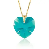 Montebello Ketting Daisy HG561 - Swarovski Hart - 925 Zilver Verguld - Ø18mm - 50cm