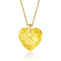 Montebello Ketting Fleur HG452 - Swarovski Hart - 925 Zilver Verguld - Ø14mm - 40cm