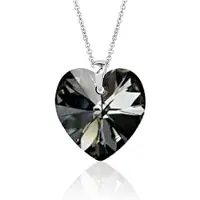 Montebello Ketting Daisy HZ566 - Swarovski Hart - 925 Zilver Gerhod. - Ø18mm - 50cm