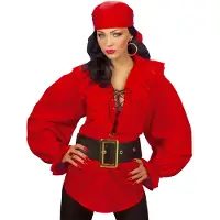 Generik Rood piraten overhemd voor vrouwen - Verkleedkleding - One size