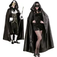 E-Carnavalskleding.nl Zwarte Venetiaanse cape met capuchon-XS/XXL