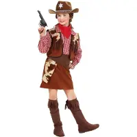 Widmann Cowboy kostuum meisje deluxe - Maatkeuze: Maat 128