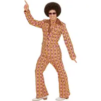 E-Carnavalskleding.nl Groovy 70's heren kostuum pinkprint (multicolor, S)