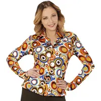 Widmann Groovy 70's dames shirt cirkels (multicolor, S/M)