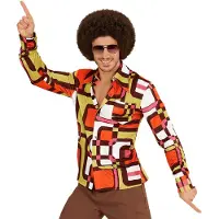 E-Carnavalskleding.nl Groovy 70's heren shirt retro (multicolor, S/M)