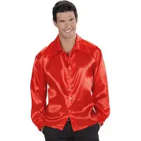 E-Carnavalskleding.nl Carnavalsblouse: Disco blouse Bennie in rood