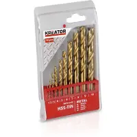 Kreator HSS-titanium metaalborenset geslepen 10-delig