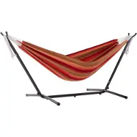 VIVERE Combo Sunbrella hangmat met standaard Kleur: oranje/rood/bruin