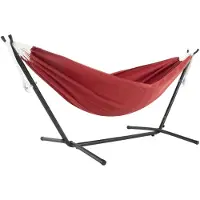 VIVERE Combo Sunbrella hangmat met standaard (280 cm) (Kleur: scharlakenrood)