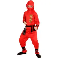 Widmann Rood draak ninja pakken voor kids