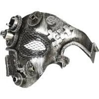 E-Carnavalskleding.nl Steampunk masker zilver