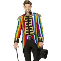 E-Carnavalskleding.nl Regenboog Jaquard parade show slipjas