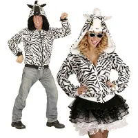 E-Carnavalskleding.nl Zebra pak met ritssluiting voor carnaval