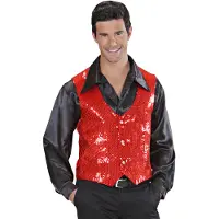 E-Carnavalskleding.nl Carnavalskleding Heren glitter vest rood