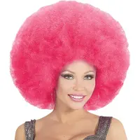 Finidi Pruik afro extra groot roze
