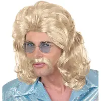 Finidi pruik 70s man blond