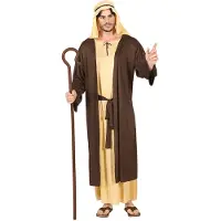 Widmann - Middeleeuwen & Renaissance Kostuum - Bijbelse Schaapsherder Kerststal - Man - bruin - Medium - Kerst - Verkleedkleding