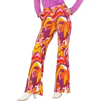 Widmann Jaren 70 disco broek Groovy Orchidee