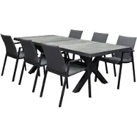 AVH-Collectie Nancy New Delhi dining tuinset 224x103x74,5 cm 7 delig aluminium