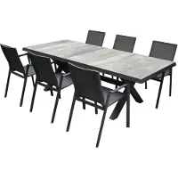 AVH-Collectie New Valley New Delhi dining tuinset 224x103x74,5 cm 7 delig aluminium