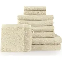Blumtal Terry Handdoeken Set - 2 x Baddoek & 4 x Handdoek & 2 x Gasten Handdoekje & 2 x Washandje: Zand