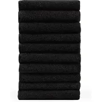 Blumtal Terry Handdoeken Set - 10 x Gasten Handdoekje - 30 x 50 cm - Zwart
