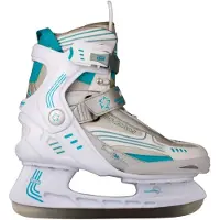 Nijdam IJshockeyschaats - Semi-Softboot - Wit/Grijs/Blauw - Maat 40