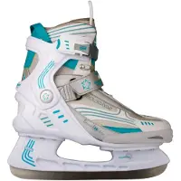 Nijdam IJshockeyschaats - Semi-Softboot - Wit/Grijs/Blauw - Maat 39