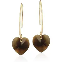 Montebello Oorbellen Pippa HG59 - Swarovski Hart - 925 Zilver Verguld - Ø14mm - 40mm