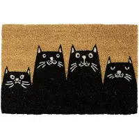 Fisura deurmat Cats 70 x 40 cm kokosvezel/PVC naturel/zwart