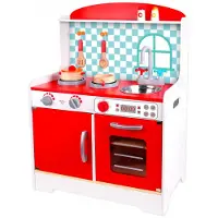 Blokker Tooky Toy Speelgoedkeuken Junior 80 X 60 Cm Hout Rood