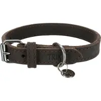 Trixie halsband hond rustic vetleer donkerbruin 48-56x3 cm