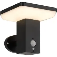 LumenXL Moderne solar buitenwandlamp zwart met sensor - Aila