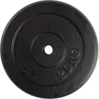 VirtuFit Gietijzeren Halterschijf - Halter gewicht - 30 mm - 20 kg - Zwart