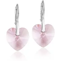 Montebello Oorbellen Noor HZ29 - Swarovski Hart - 925 Zilver Gerhod. - Ø14mm - 30mm