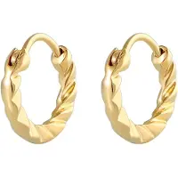 Elli - Elli Oorbellen Dames Mini Creolen Gestructureerde Basis in 925 Sterling Zilver Oorringen