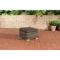 CLP Polyrattan hocker Bilbao / Madeira grijs gevlekt antraciet