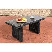 CLP Rotan Eettafel La Gomera zwart 160 cm