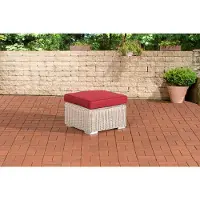 CLP Polyrattan hocker Bilbao / Madeira parelwit robijnrood