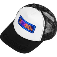 Widmann I love 80's baseball pet (zwart en wit)
