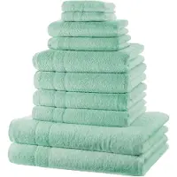 Bonprix Handdoek van katoen (10-dlg. set) maat 10-dlg. set bestaande uit wasdoekje: 30/30 cm, gastendoekje 30/50 cm: 30/50 cm, handdoek 50/100 cm: 50/100 cm, douchelaken: 70/140 cm
