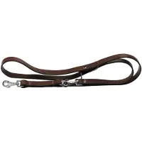 Ferplast hondenriem Vip GA22 200 cm leer/RVS donkerbruin