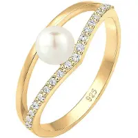 Elli Ring goud / parelwit