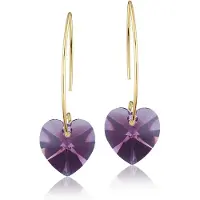 Montebello Oorbellen Pippa HG24 - Swarovski Hart - 925 Zilver Verguld - Ø14mm - 40mm
