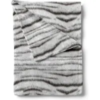 ISleep Plaid - Siberische Tijger Print - Zachte Fleece - 140x200 cm - Grijs