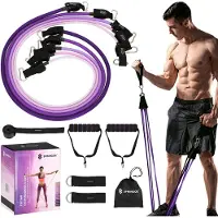 Springos Resistance Band Set - Weerstandselastieken - Weerstandstube Set - Resistance banden - Paarstinten