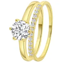 Lucardi Ring goud / transparant