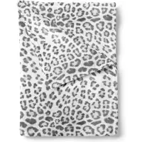 ISleep Plaid - Sneeuwluipaard Print - Zachte Fleece - 140x200 cm - Grijs
