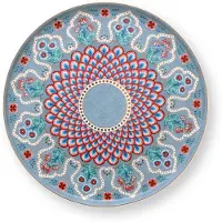 Pip studio Serveerschaal Flower Festival Scallop Deco Light Blue 21 cm